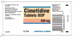 Cimetidine 800mg, 500 Tablets