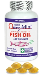 OmegaMint Purified Fish Oil 1750mg/Serving, 100 Chewable Softgels