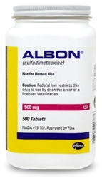 Albon 500mg, 500 Tablets for Sulfadimethoxine-Sensitive Pets