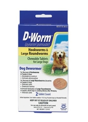 D-Worm Chewable Tablets  For Large Dogs, 2 Tablets