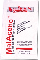 DermaPet MalAcetic Shampoo For Dogs & Cats, 1 oz. Travel Pouch