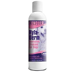 Conquer Hyla-Derm Medicated Shampoo For Dogs, 8 oz.