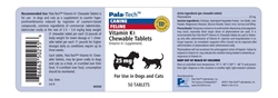Pala-Tech Vitamin K1 Chewable Tablets For Dogs & Cats