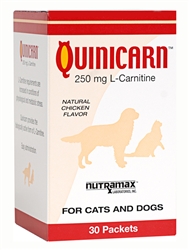 Quinicarn (L-Carnitine 250 mg) For Cats and Dogs, 30 Packets