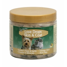 NaturVet Love Drops Skin & Coat, 100 Chewable Tablets