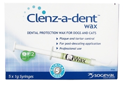Clenz-A-Dent RF2 Wax Dental Protection Clinical Pack, 5 x 1 gm Syringes