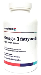 Omega-3 Fatty Acids, Regular Strength For Small / Medium Dogs & Cats, 250 Caps