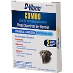 D-Worm COMBO Broad Spectrum De-Wormer For Medium & Large Dogs Over 25 lbs, 2 Chewable Tablets