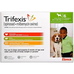 Trifexis For Dogs 20.1-40 lbs, 6 Chewable Tablets