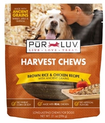 Pur Luv Harvest Chews Brown Rice & Chicken 21 oz