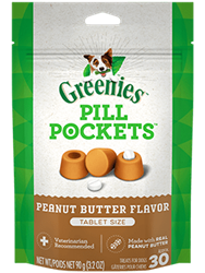 Greenies Pill Pockets For Dogs, Peanut Butter - Tablet Size, 6 x 30 CT