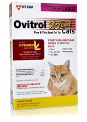 Ovitrol X-Tend Flea & Tick Spot On For Large Cats 5 lbs And Over, 3 Months