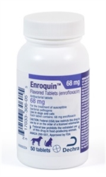 Dechra Enroquin (Enrofloxacin) 68mg Flavored Tablets, 50 Count