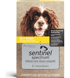 Sentinel Spectrum Chewables For Dogs 25.1-50 lbs, 6 Pack