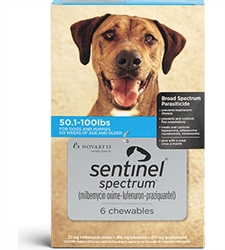 Sentinel Spectrum Chewables For Dogs 50.1-100 lbs, 6 Pack