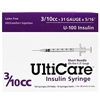 UltiCare Insulin Syringe U-100 3/10 cc, 31G X 5/16", 10/Bag