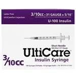 UltiCare Insulin Syringe U-100 3/10 cc, 31G X 5/16", 10/Bag