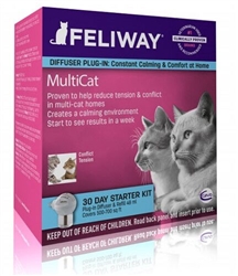 Feliway MultiCat Diffuser Plug-in Starter Kit 30 Day with Vial