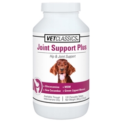 VetClassics Joint Support Plus For Dogs, 120 Chewable Tablets