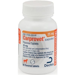 Dechra CarproVet (Carprofen) Flavored Tablets 25mg, 60 Count