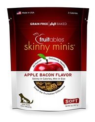 Fruitables Skinny Minis Natural Dog Treats, Apple Bacon, 5 oz
