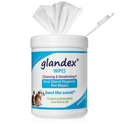 Glandex Anal Gland Pet Wipes, 75 Fresh Scented Wipes
