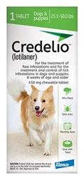 Credelio (Lotilaner) Chewable Tablet For Dogs 25.1-50 lbs, 1 Chew