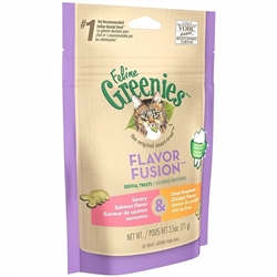 Feline Greenies Flavor Fusion Dental Treats - Savory Salmon Flavor and Oven Roasted Chicken Flavor, 2.5oz