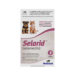 Selarid (selamectin) For Puppies & Kittens Up to 5 lbs, 3 Doses