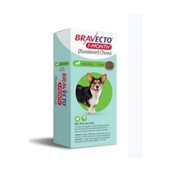 BRAVECTO 1-Month Chews For Dogs and Puppies 22-44 lbs, 1 Chew GREEN