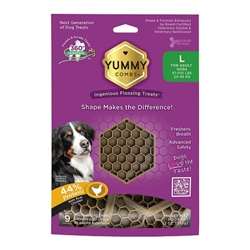 Yummy Combs Flossing Dental Treats For Dogs, Large 51-100 lbs, 9 Count