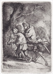 Flight into Egypt, the small plate. After Rembrandt