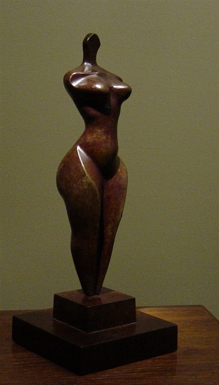 Cast in silicon bronze, 9 inches high.