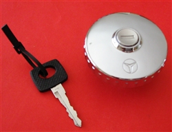 Late 280SL* Chrome Gas Cap - With Plastic Key Head