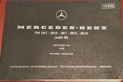 MERCEDES  108Ch. ILLUSTRATED PARTS BOOK