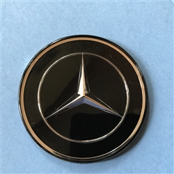 Black Mercedes Emblem / Star for Late Steering Wheel Hub Pad - 250SL 280SL & 108,109,110,111,114,115 Ch.