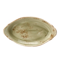 CRAFT 13 1/2" x 7 1/2" Oval Earred Baking Dish in Green