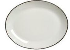 OVAL PLATE COUPE 30.5CM (12 IN) CHARCOAL DAPPLE