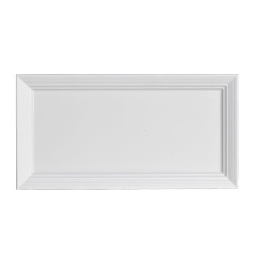 PLATE RECTANGLE 10.625 IN X 5.5 IN AURA WHITE