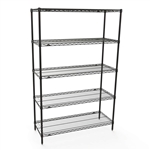 18"d x 30"w Metro 5-Shelf Wire Shelving - Black