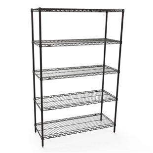 18"d x 42"w Metro 5-Shelf Wire Shelving - Black