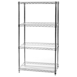 18"d x 63"h 4-Shelf Rust-Proof Poly-Z-Brite Wire Shelving