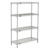 18"d Silver EP Wire Shelving with 4 Shelves