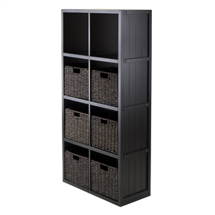 4x2 Cube Wainscoting Panel Shelf w/ 6 Baskets
