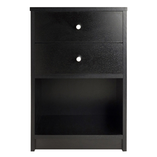 Ava Accent Table w/ 2 Drawers - Black