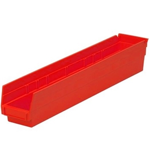 Red 4"h Nesting Shelf Bins
