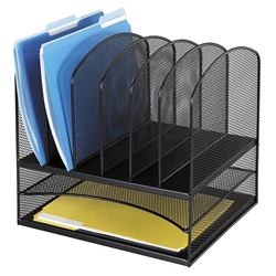 Steel Mesh Desk Organizer with 2 Horizontal and 6 Upright Sections