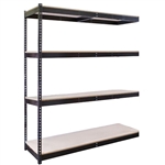 18"d x 84"h 4-Shelf Black Double Rivet Shelving Add-On Units