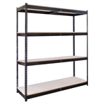 36"d x 84"h 4-Shelf Black Double Rivet Shelving Starter Units