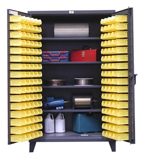 Strong Hold 4-Shelf Bin Cabinets